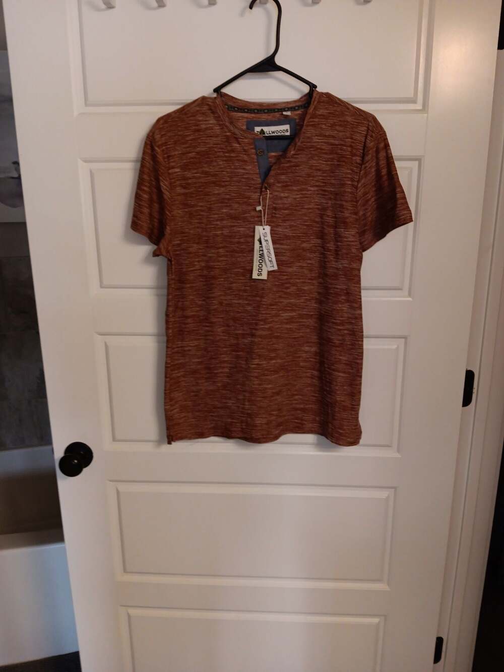 Tallwoods Premium Lifestyle Apparel Short Sleeve Heathered Henley Shirt